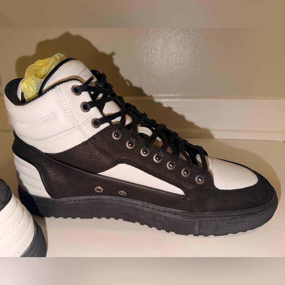 ETQ Amsterdam High 2 Leather Sneakers Black White - Picture 10 of 12